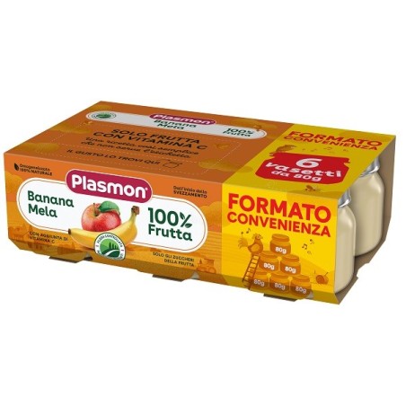 PLASMON OMOG BANANA MELA 6X80G          
