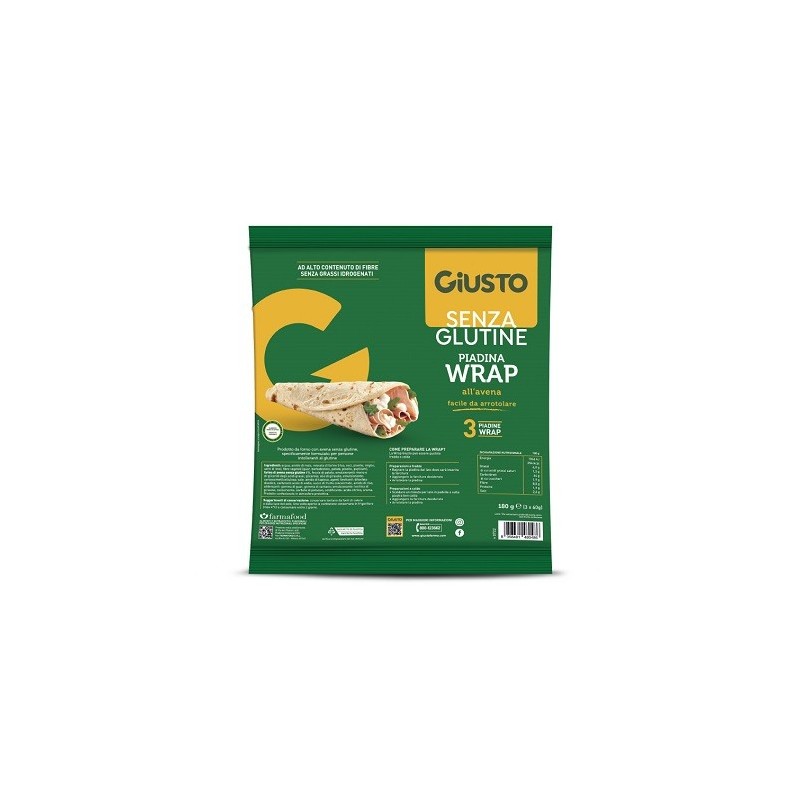 GIUSTO S/G WRAP AVENA 3X60G             