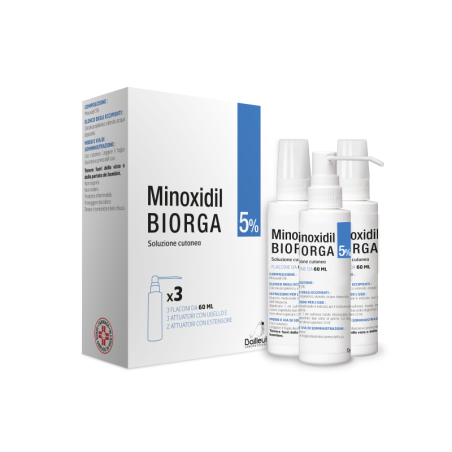 MINOXIDIL BIORGA  Soluzione Cutanea 3 FlaconiL5%          