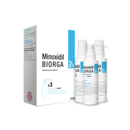 MINOXIDIL BIORGA  Soluzione Cutanea 3 FlaconiL2%          