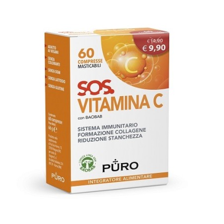 PURO SOS VITAMINA C 60 Compresse Masticabili          