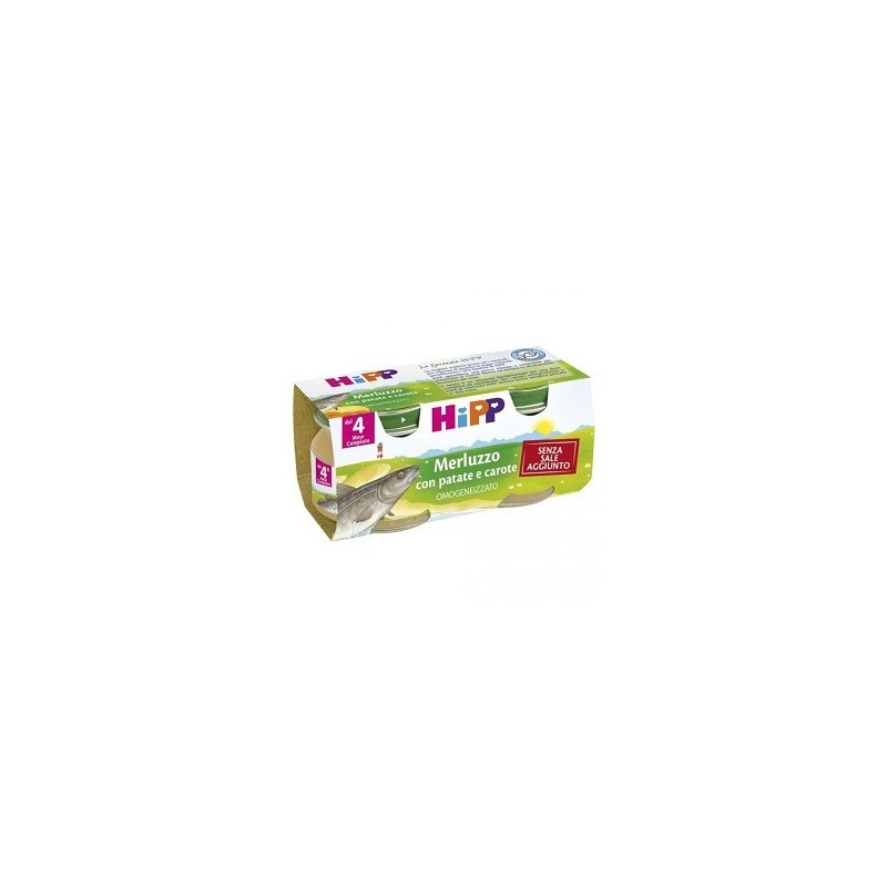 HIPP OMOG MERLUZ/CAR/PAT 2X80G          