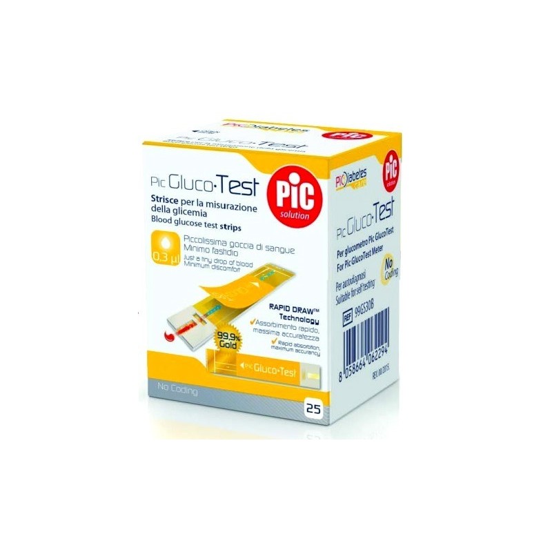 PIC STRISCE GLUCOTEST 25 Pezzi              