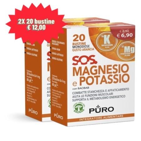 Magnesio e Potassio PURO MGK - BAOBAB 20Bustine - PROMO 2X