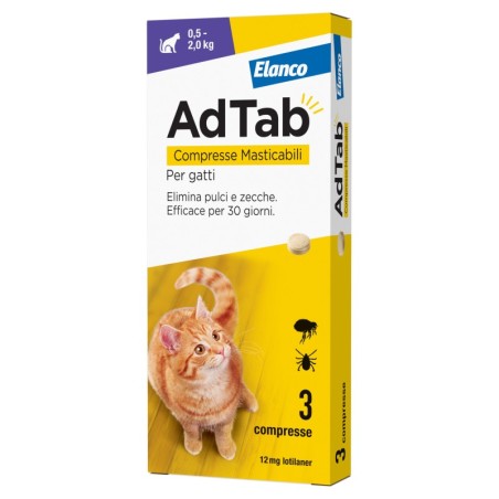 ADTAB 3 Compresse 12MG GATTI 0,5-2KG           