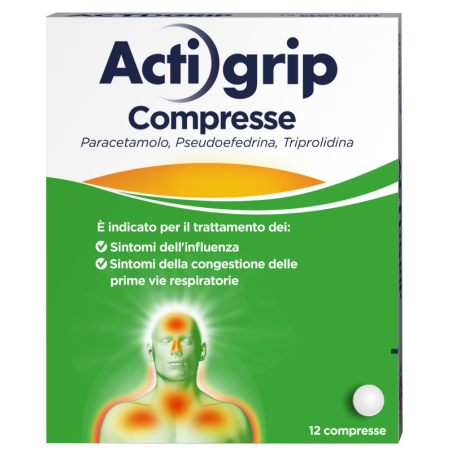 ACTIGRIP 12 Compresse 2,5+60+500MG             