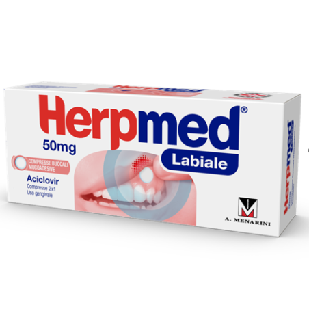 HERPMED LABIALE 2 Compresse BUCC 50MG          