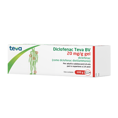 DICLOFENAC TEVA GEL100G 20MG/G          