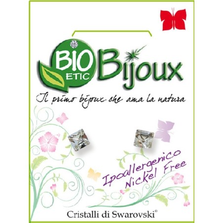 ORECCHINO CARRE\\\' 4MM CRYSTAL            